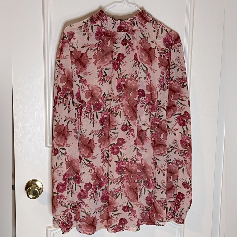 Torrid High Necked Floral Georgette Blouse
